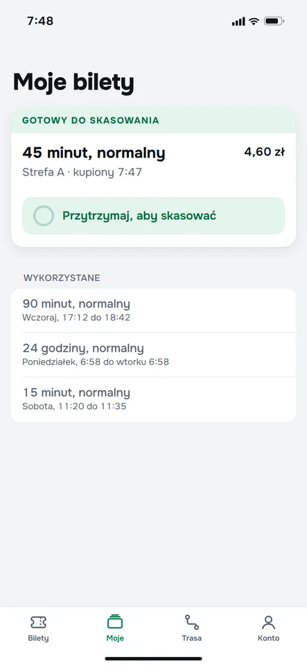 Ekran Moje bilety