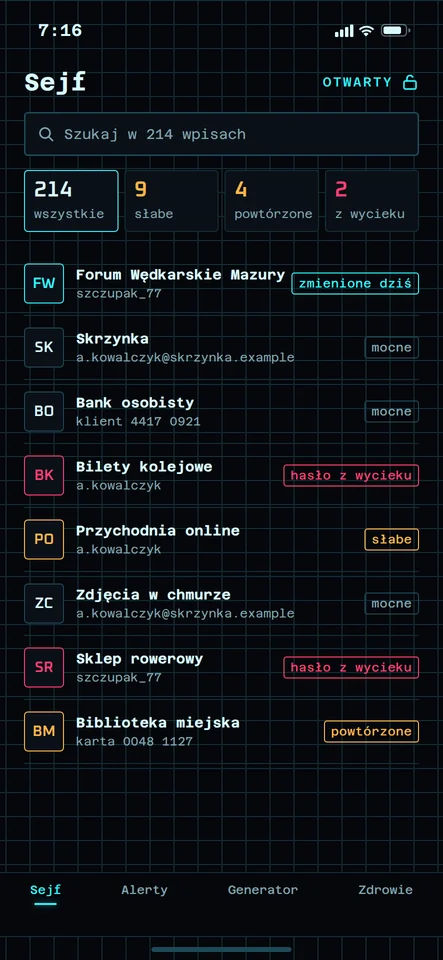 Ekran Sejf