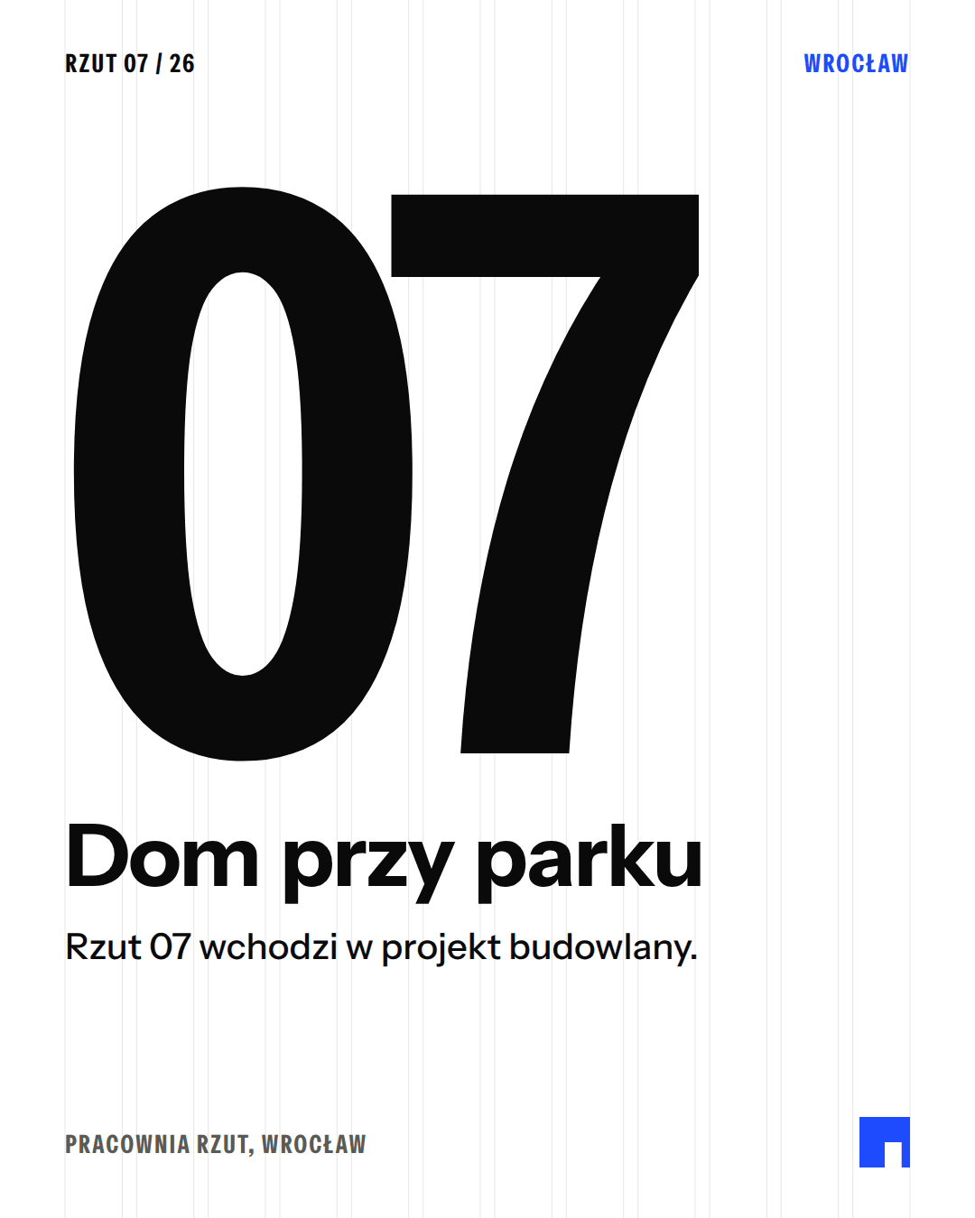 Post w mediach społecznościowych: Dom przy parku. Rzut 07 wchodzi w projekt budowlany.